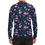 Pink Sakura Cherry Blossom Pattern Print Men's Long Sleeve Rash Guard