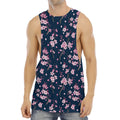 Pink Sakura Cherry Blossom Pattern Print Men's Muscle Tank Top