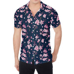 Pink Sakura Cherry Blossom Pattern Print Men's Shirt