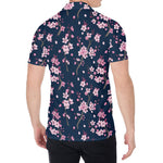 Pink Sakura Cherry Blossom Pattern Print Men's Shirt