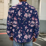 Pink Sakura Cherry Blossom Pattern Print Men's Shirt Jacket