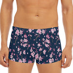 Pink Sakura Cherry Blossom Pattern Print Men's Short Boxer Briefs