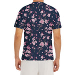 Pink Sakura Cherry Blossom Pattern Print Men's Short Sleeve Rash Guard