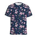 Pink Sakura Cherry Blossom Pattern Print Men's Athletic T-Shirt
