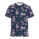 Pink Sakura Cherry Blossom Pattern Print Men's Sports T-Shirt