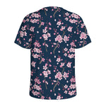 Pink Sakura Cherry Blossom Pattern Print Men's Sports T-Shirt