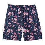 Pink Sakura Cherry Blossom Pattern Print Men's Swim Trunks