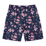 Pink Sakura Cherry Blossom Pattern Print Men's Swim Trunks