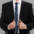 Pink Sakura Cherry Blossom Pattern Print Necktie
