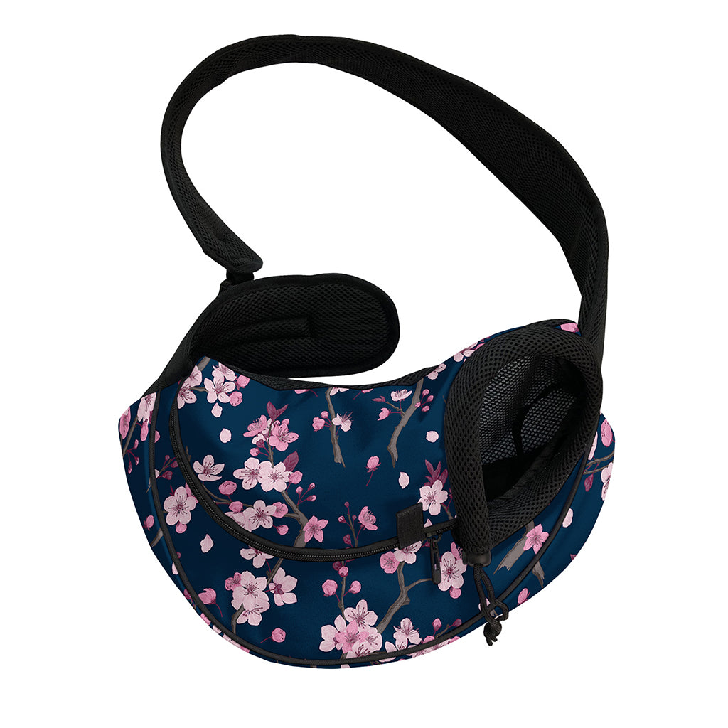 Pink Sakura Cherry Blossom Pattern Print Pet Sling Carrier