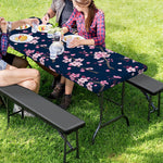 Pink Sakura Cherry Blossom Pattern Print Picnic Table Cover