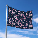Pink Sakura Cherry Blossom Pattern Print Polyester Flag