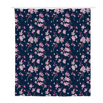 Pink Sakura Cherry Blossom Pattern Print Polyester Shower Curtain