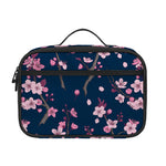 Pink Sakura Cherry Blossom Pattern Print Portable Lunch Bag