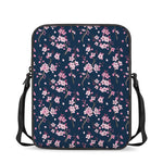 Pink Sakura Cherry Blossom Pattern Print Rectangular Crossbody Bag