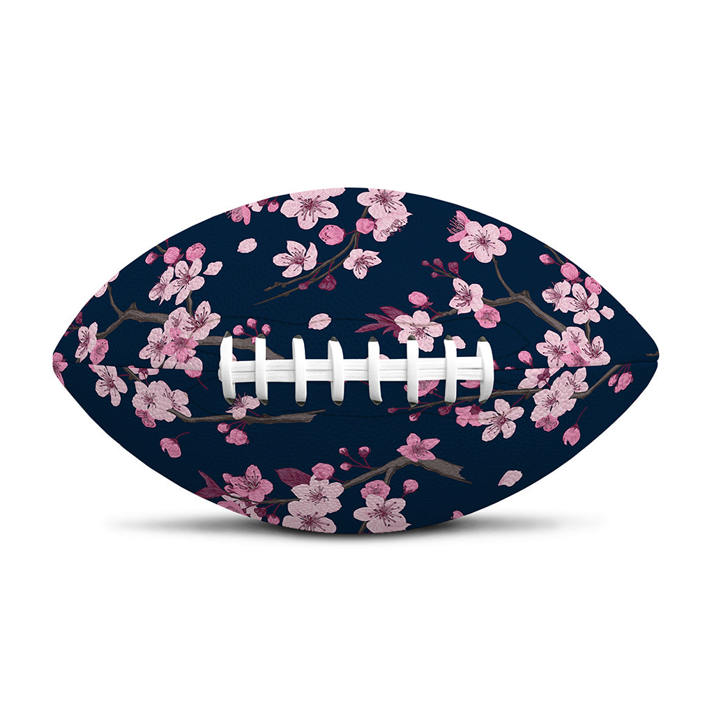 Pink Sakura Cherry Blossom Pattern Print Rugby Ball