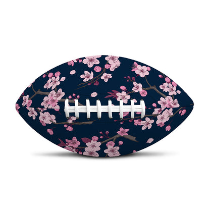 Pink Sakura Cherry Blossom Pattern Print Rugby Ball