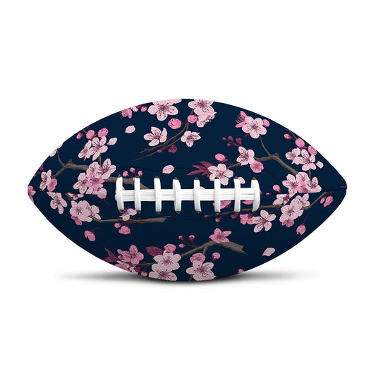 Pink Sakura Cherry Blossom Pattern Print Rugby Ball