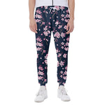 Pink Sakura Cherry Blossom Pattern Print Scuba Joggers
