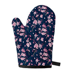 Pink Sakura Cherry Blossom Pattern Print Single Oven Mitt