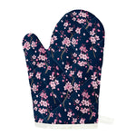 Pink Sakura Cherry Blossom Pattern Print Single Oven Mitt