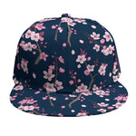Pink Sakura Cherry Blossom Pattern Print Snapback Cap