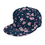 Pink Sakura Cherry Blossom Pattern Print Snapback Cap