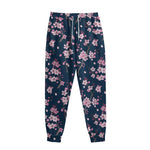 Pink Sakura Cherry Blossom Pattern Print Sweatpants