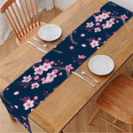 Pink Sakura Cherry Blossom Pattern Print Table Runner