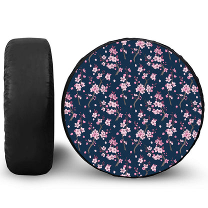 Pink Sakura Cherry Blossom Pattern Print Tire Cover
