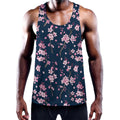 Pink Sakura Cherry Blossom Pattern Print Men's Workout Tank Top