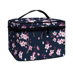 Pink Sakura Cherry Blossom Pattern Print Travel Makeup Bag