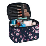Pink Sakura Cherry Blossom Pattern Print Travel Makeup Bag