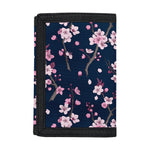 Pink Sakura Cherry Blossom Pattern Print Trifold Wallet