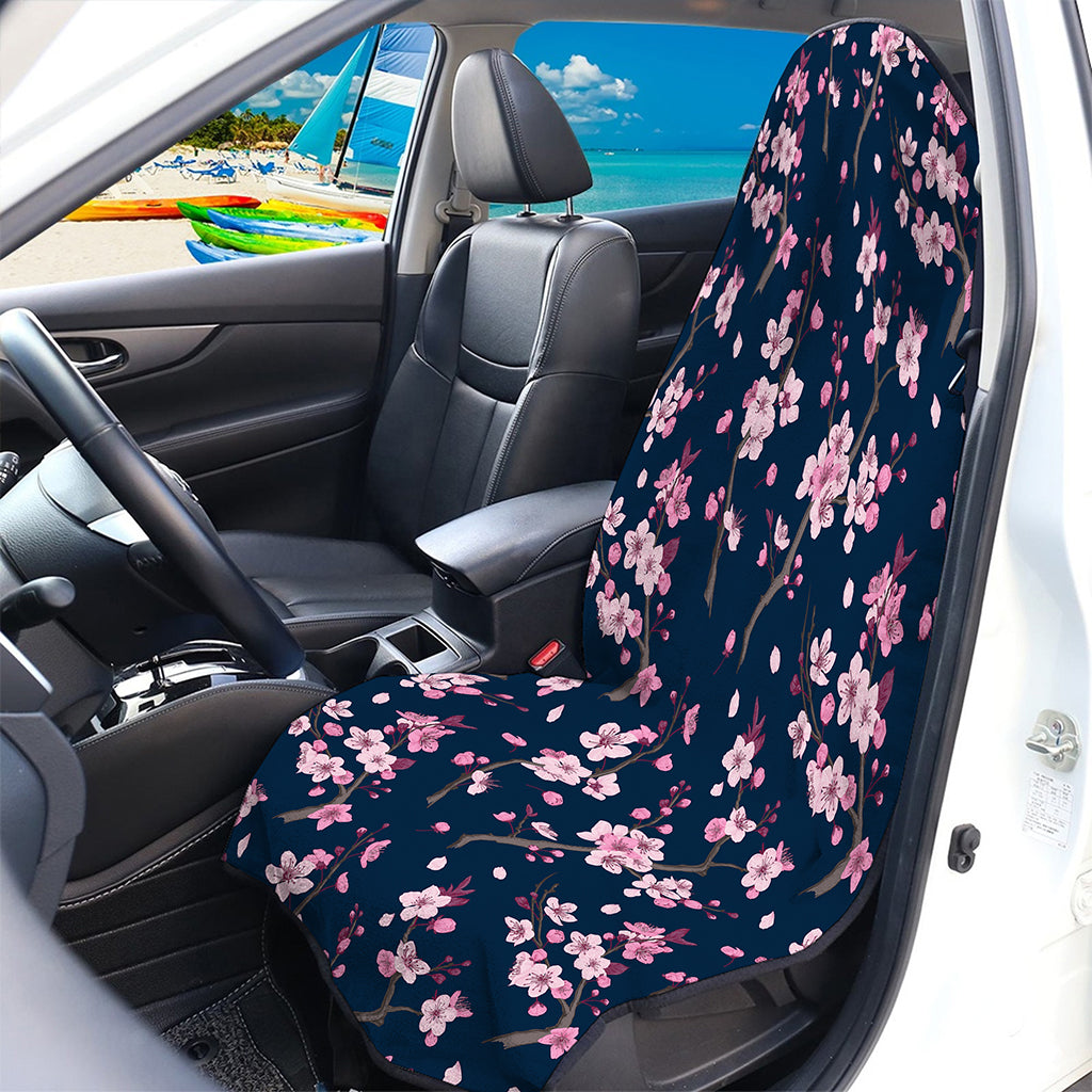 Pink Sakura Cherry Blossom Pattern Print Waterproof Car Seat Cover