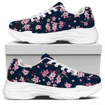 Pink Sakura Cherry Blossom Pattern Print White Chunky Shoes