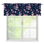 Pink Sakura Cherry Blossom Pattern Print Window Valance