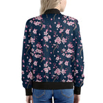 Pink Sakura Cherry Blossom Pattern Print Women's Bomber Jacket