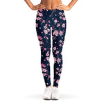 Pink Sakura Cherry Blossom Pattern Print Women's Leggings