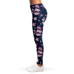 Pink Sakura Cherry Blossom Pattern Print Women's Leggings