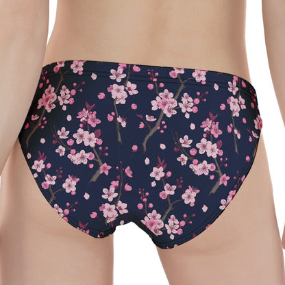 Pink Sakura Cherry Blossom Pattern Print Women's Panties
