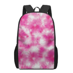 Pink Shibori Tie Dye Print 17 Inch Backpack