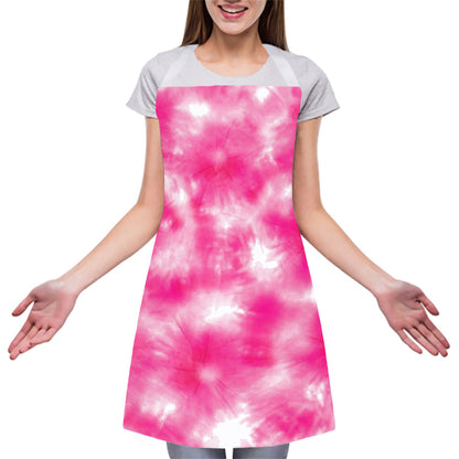 Pink Shibori Tie Dye Print Adjustable Apron