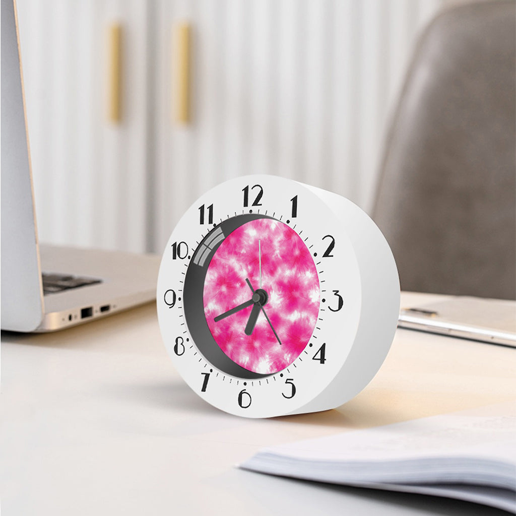 Pink Shibori Tie Dye Print Alarm Clock