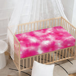 Pink Shibori Tie Dye Print Baby Crib Sheet