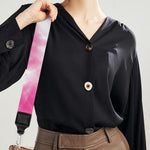 Pink Shibori Tie Dye Print Bag Strap