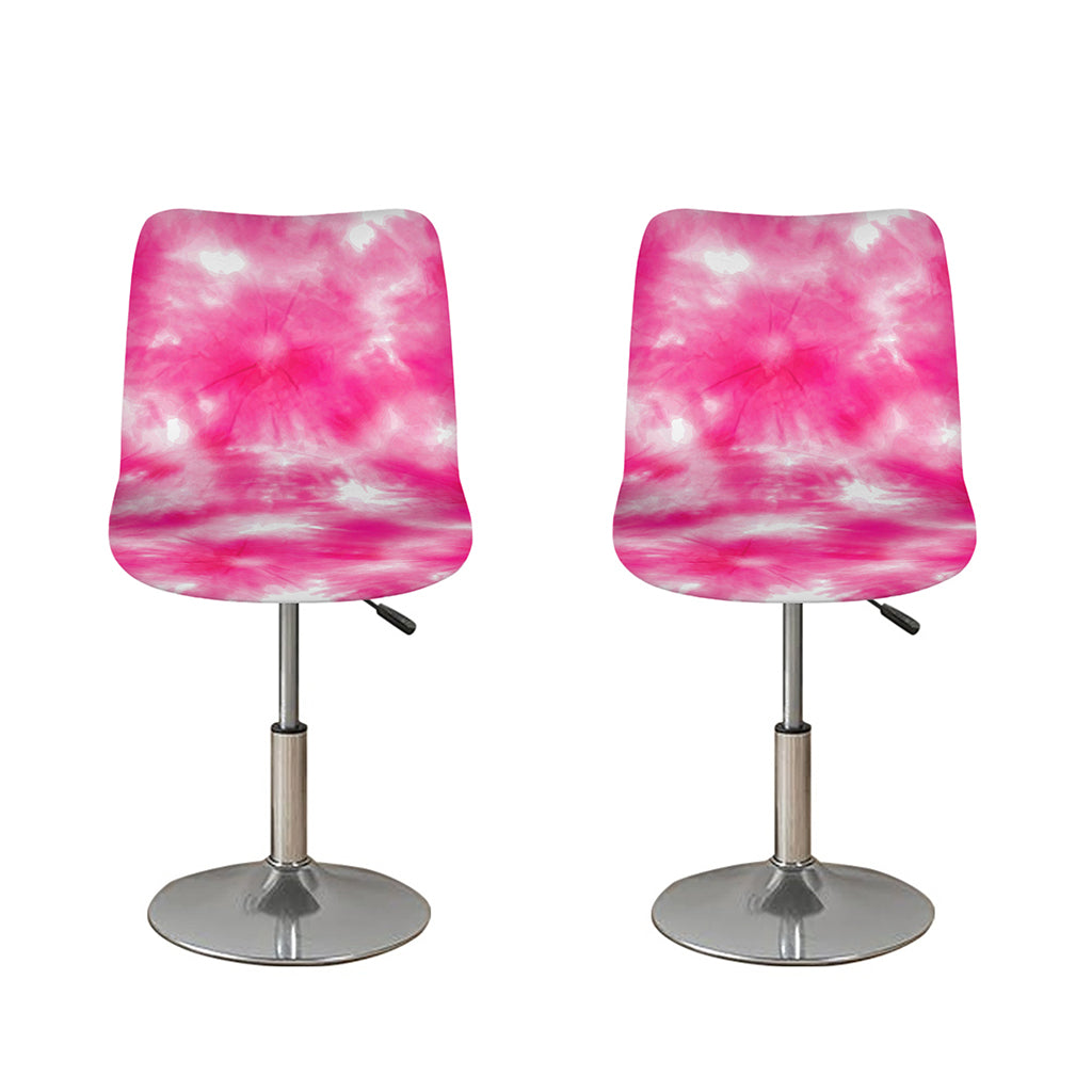 Pink Shibori Tie Dye Print Bar Stool Covers