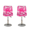 Pink Shibori Tie Dye Print Bar Stool Covers