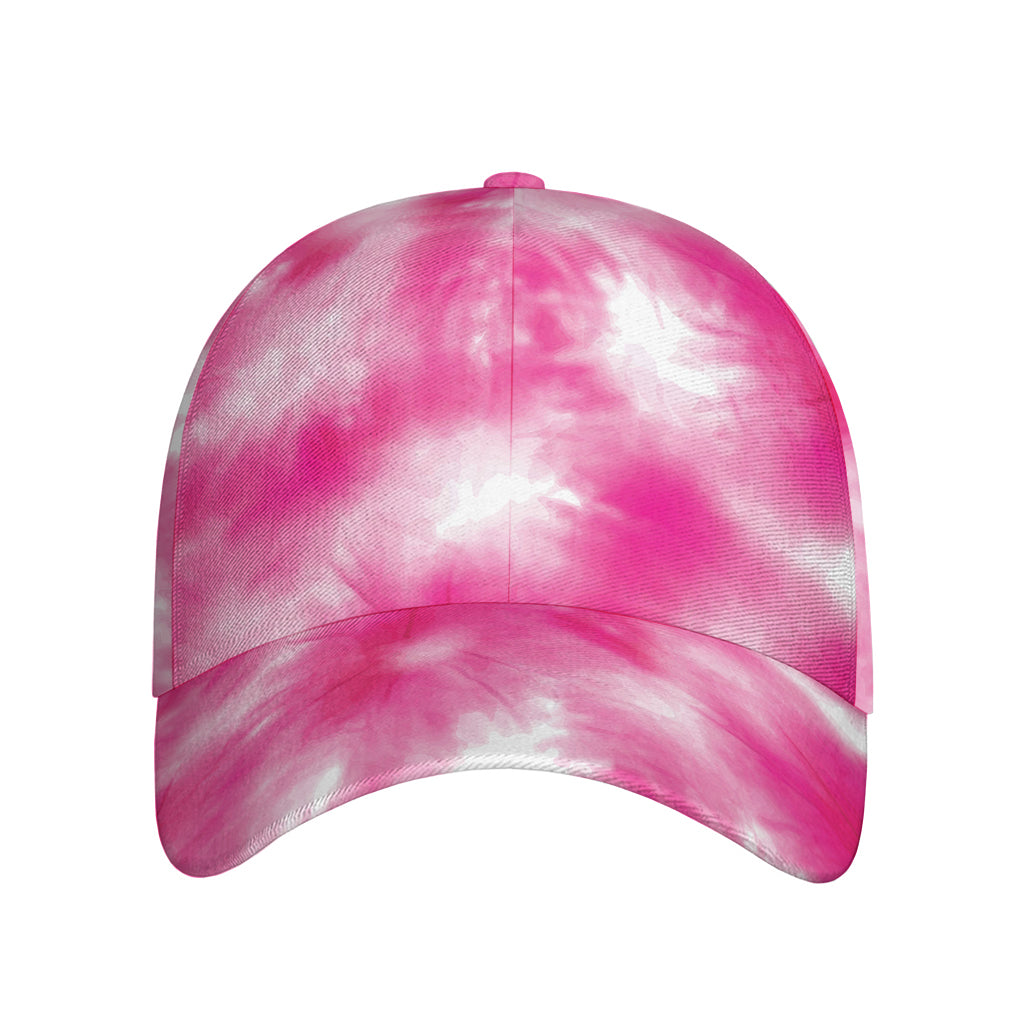 Pink Shibori Tie Dye Print Baseball Cap