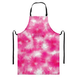 Pink Shibori Tie Dye Print Bib Apron With Pocket